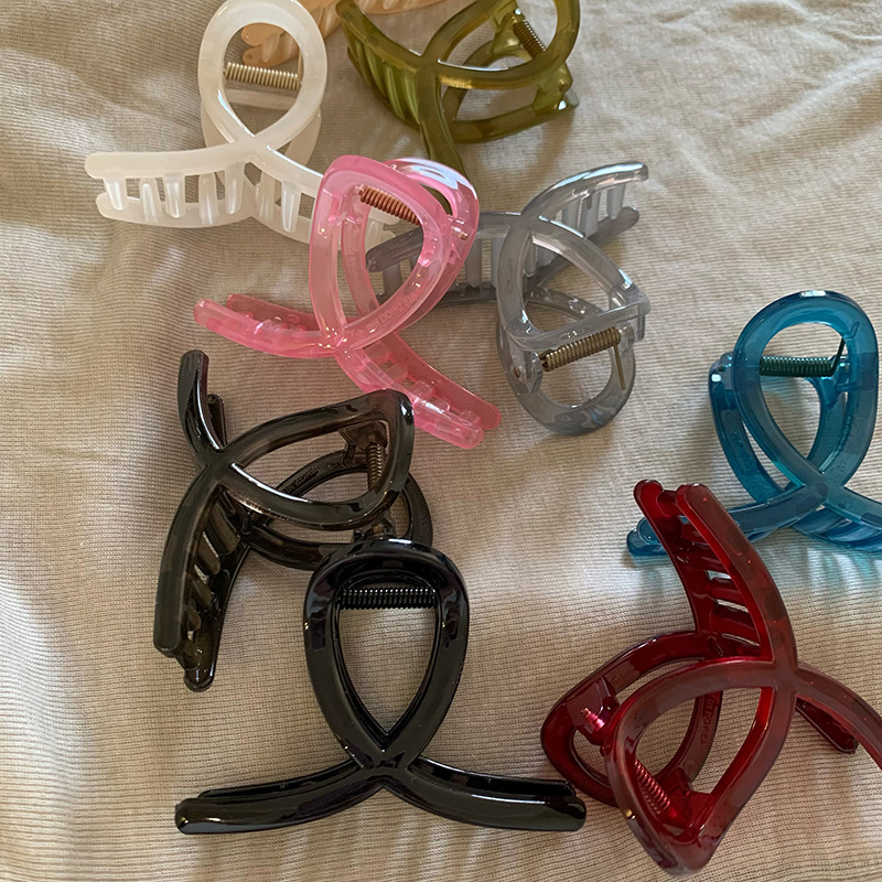 Medium 8cm Bottom Embryo Hairpin Pure Color Heightened Line Style Suitable for Small Hair Volume Versatile Shark Clip Large Plate Grabber