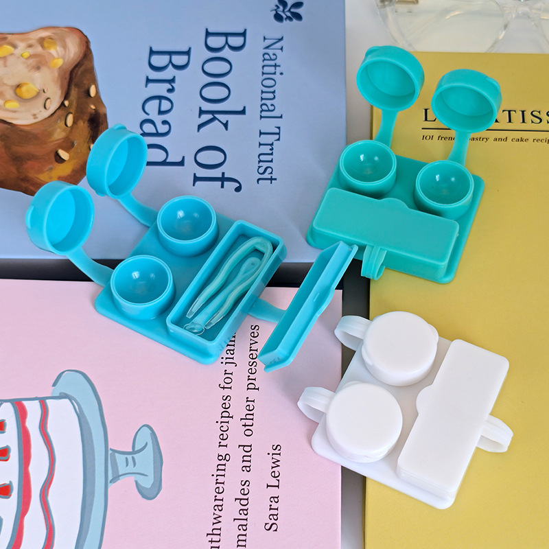 Solid Color One-piece Double Flip-free Twist Box Compact Portable Companion Box Cute Invisible Box Care Box