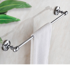 歐式銅浴巾架衛生間鍍鉻毛巾架單杆毛巾杆馬桶刷五金掛件套裝