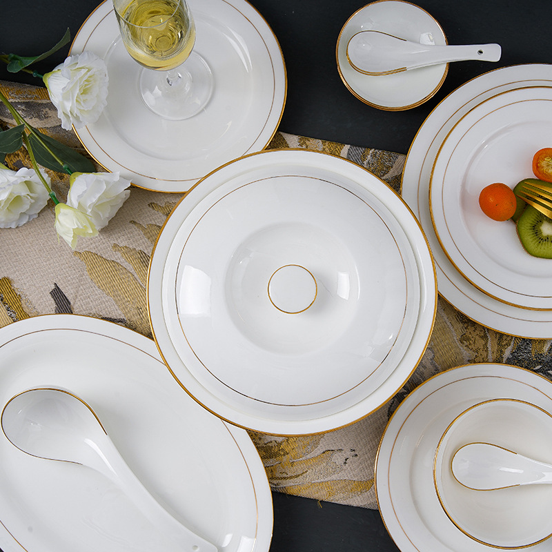 Wholesale Ceramic Bowls and Plates, Bone China Tableware, Gold-Trimmed Tableware, Wholesale Bowls and Plates, Simple Ceramic Bowls and Plates, Wholesale Bowls and Plates as Gifts