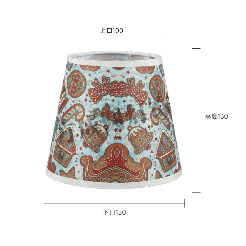 Pantalla de lámpara de mesa de tela creativa Santa Claus patrón de alce pantalla de lámpara de cabecera fábrica al por mayor pantalla de piso desmontable