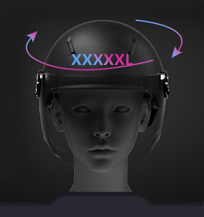 New National Standard Large Electric Vehicle Helmet Men's All-Season Safety Helmet Battery Motorcycle Large Size Half Helmet Summer Helmet Women's