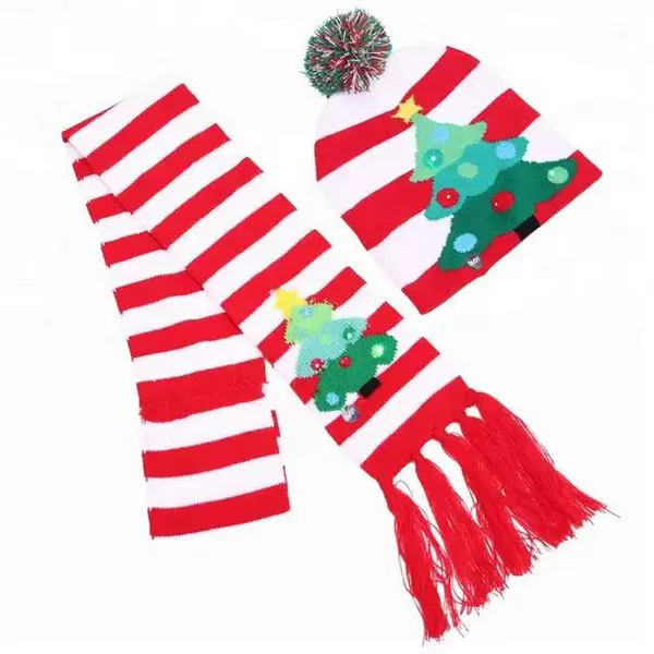 Hat, scarf, set