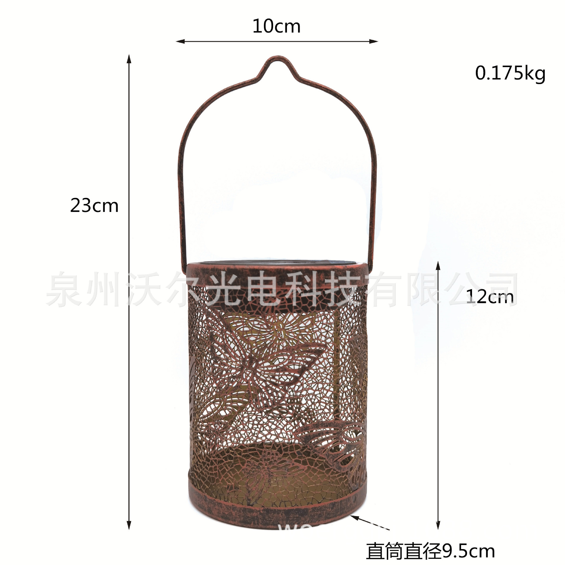 热销亚马逊跨境LED蝴蝶镂空太阳能灯笼花园庭院装饰灯 铁艺投影灯