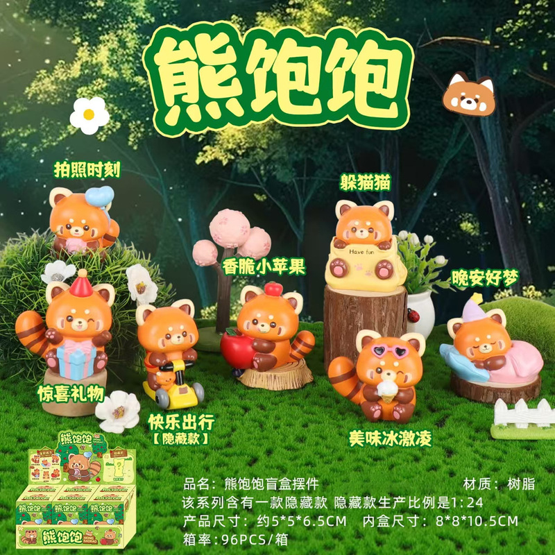 新款国潮山海狐缘盲盒桌面摆件树脂工艺品批发家居装饰品节日礼物|undefined