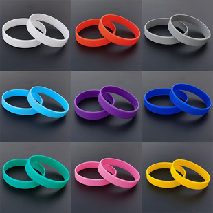 Silicone Bracelet Solid Color Glow Surface Adult Children's Wordless Development Activity Team Basketball Sports Bracelet Wristband Black