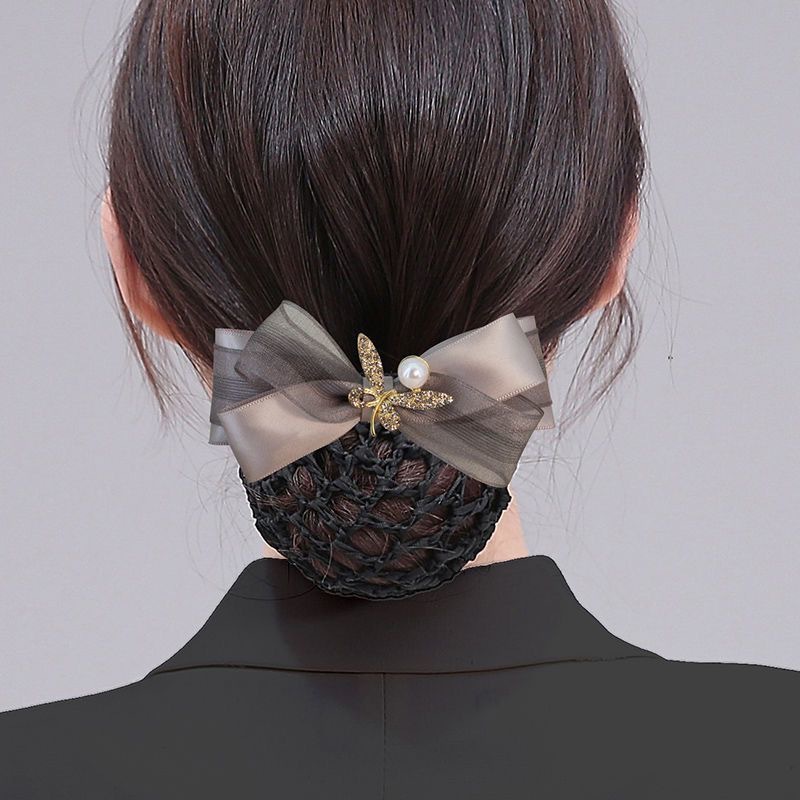 Flight Attendant Hair Net, Professional Nurse Head Flower, Hotel Work Net Bag, Bow Hairpin, Hairpin, Hair Accessories, Bank
