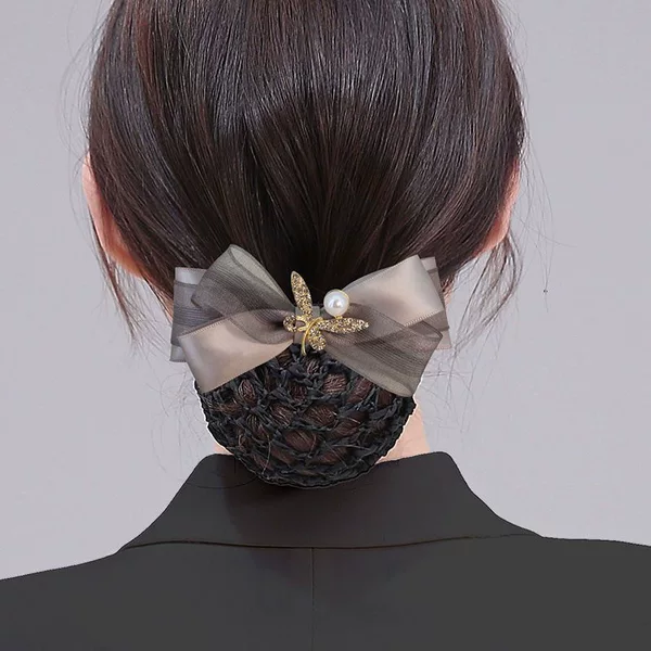 Flight Attendant Hair Net, Professional Nurse Head Flower, Hotel Work Net Bag, Bow Hairpin, Hairpin, Hair Accessories, Bank