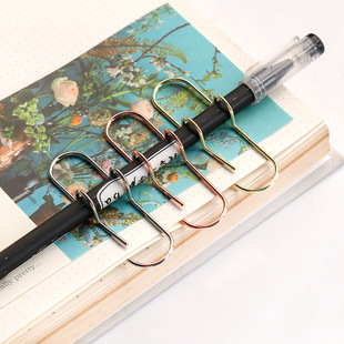 Electroplated Metal Pen Holder Pen Accessories Pclip Notepad Handbook Bookmark Pen Recorder Accessories Portable Fixed Pen Holder