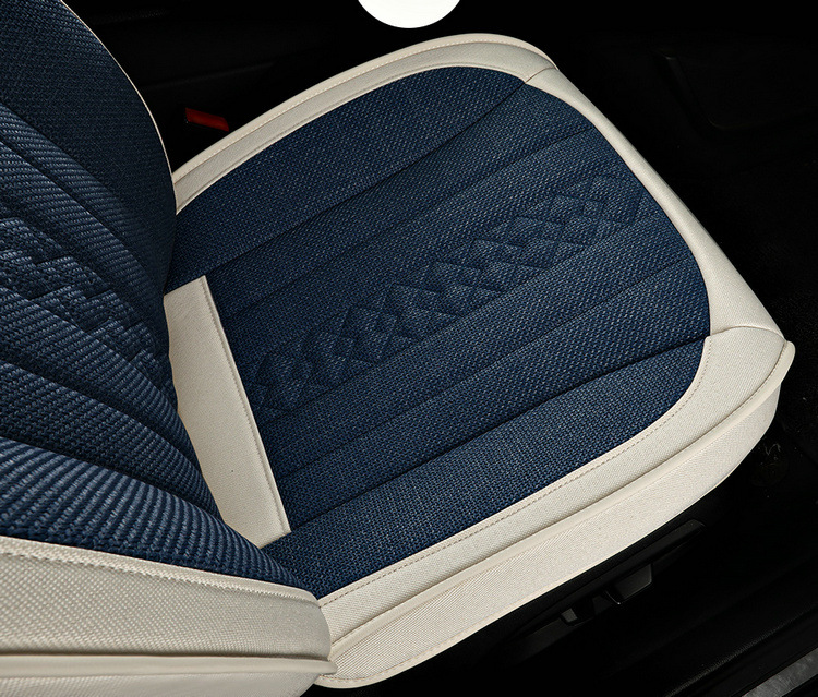 2025 Linen Car Cushion Four Seasons Universal Comfortable Breathable Fully Enclosed Fabric Seat Cover New Five-Seat Special