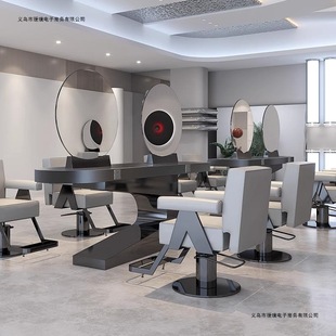 Barber Shop Mirror Table Stainless Steel Perm and Dye Table Hair Salon Marble Hairdressing Shop Haircut Mirror Trendy Style