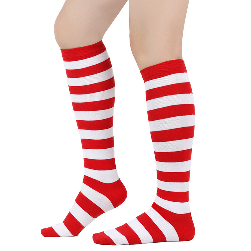 Cross-border striped calf socks Christmas socks women's knee socks striped socks men's socks European and American mid-calf socks performance socks JK socks