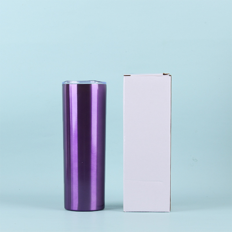 20oz taza de vacío portátil taza recta adelgazante taza de acero inoxidable taza recta taza de coche 600ml