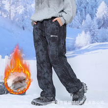 男童扎染休闲加绒长裤秋冬款儿童时尚百搭潮流运动舒适加厚直筒裤