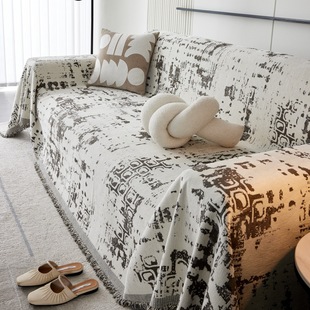 Light Luxury and High-End Sofa Towel Cover Cloth Full Cover Chenille Four-Season Universal Anti-Cat Scratch French Sofa Cushion Cover Blanket