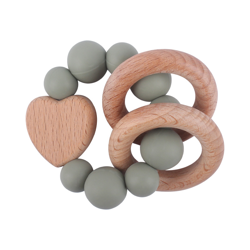 Nuevos suministros para bebés Beech Cartoon Love calmante bebé de silicona mordedura molar Beech Toy teether