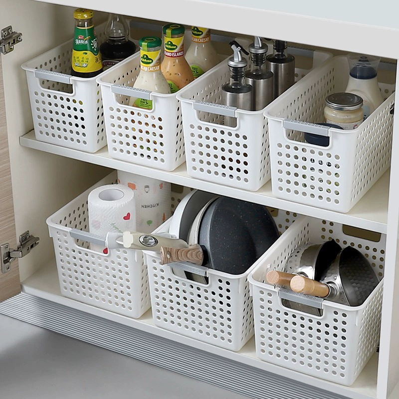 Пластиковая корзина для хранения Настольный ящик для хранения всякой всячины прямоугольный детский сад закуска корзина для хранения игрушек небольшая корзина для хранения