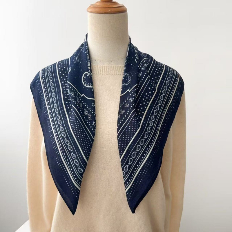 Retro Cashew Print Small Square Scarf Korean Style Versatile High End Shawl Women's Neck Scarf Neckerchief Fashion Accessory_voghion.com