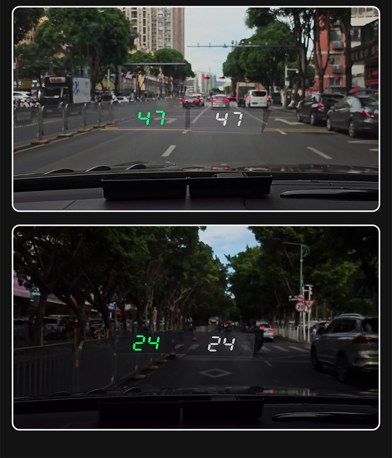 2025 New Hud Head-Up Display Gps Speedometer Speed Display Instrument Kmh/Mph Cross-Border Hot Model W1