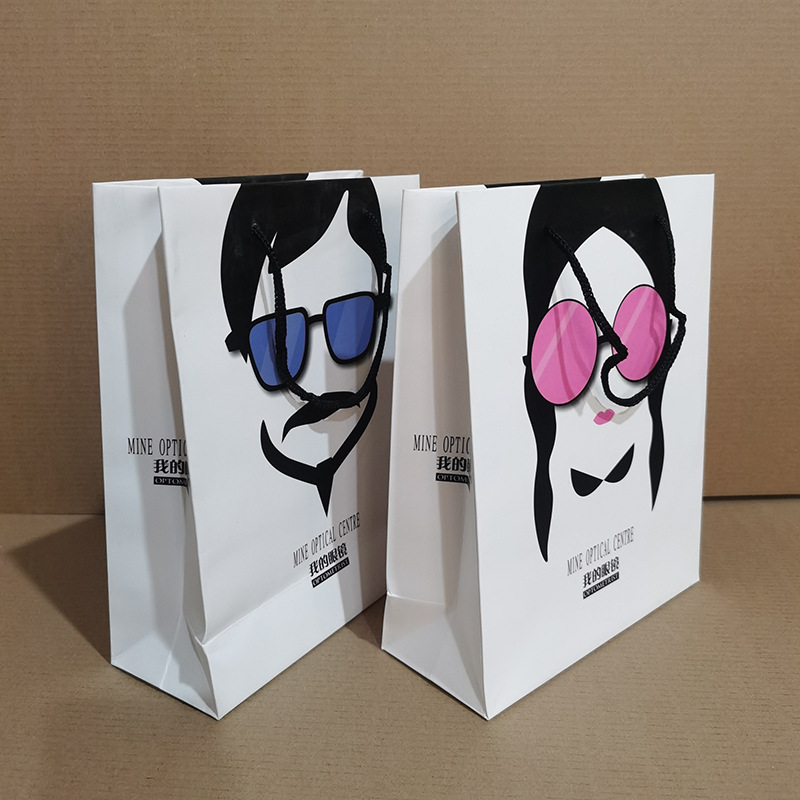 眼镜店用手提袋现货加厚卡纸礼品袋 服装纸袋加印logo纸袋手提袋