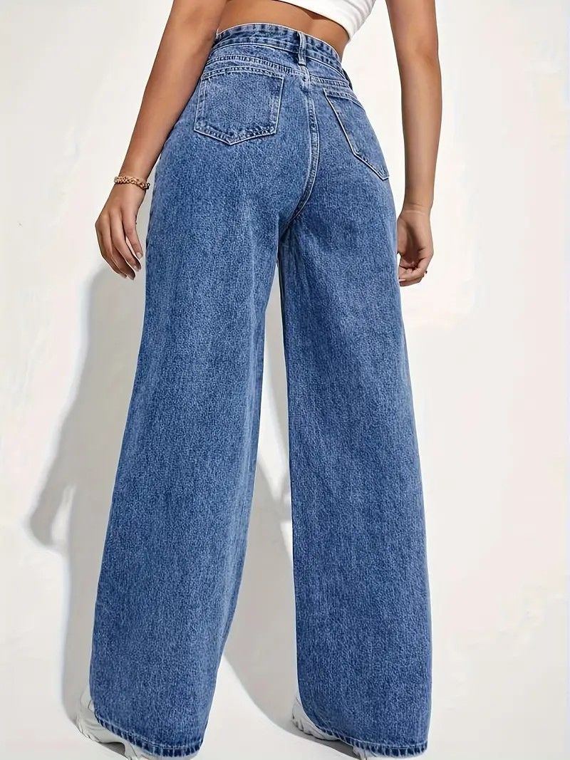 Women's Clothing Mopping Autumn And Winter Spring And Autumn Loose High Waist Straight Slim Drape Jeans_mkmklike.com