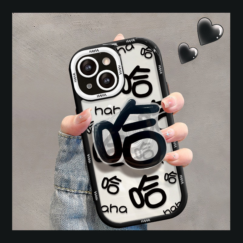 Applicable to Apple 14promax mobile phone shell iPhone13 transparent creative 11/12 haha bracket 7Plus