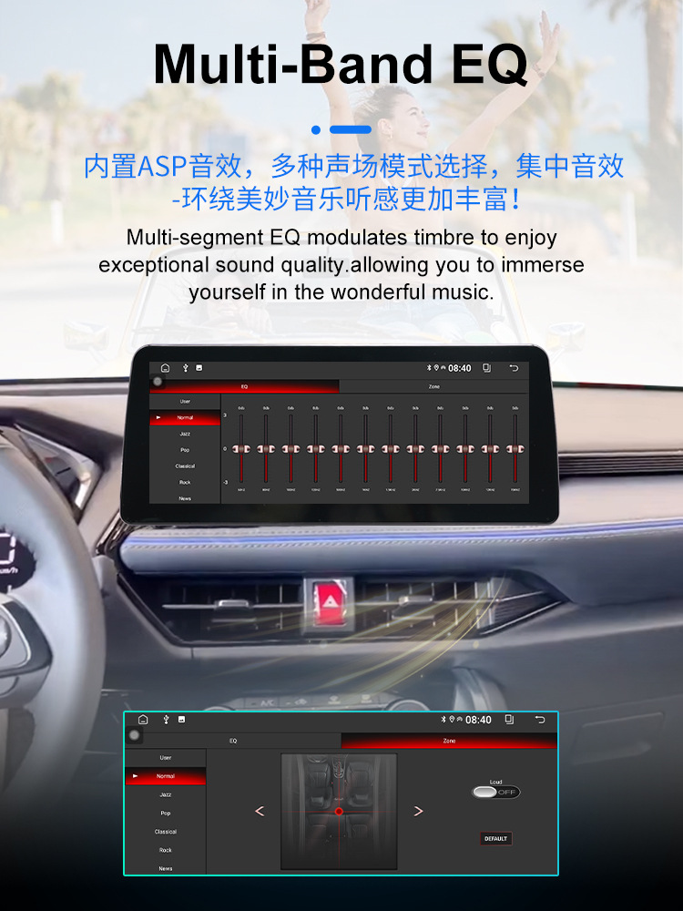Cross-border 12.3-inch Android navigation all-in-one eight-core 4G wireless Carplay smart Bluetooth car navigation