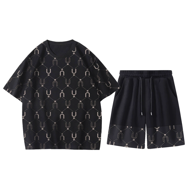 Shorts, trousers, set, with short sleeve