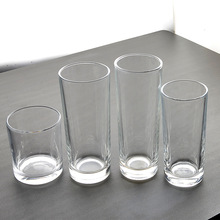 包邮夏季透明玻璃直身杯水杯圆形无盖家用简约果汁牛奶杯