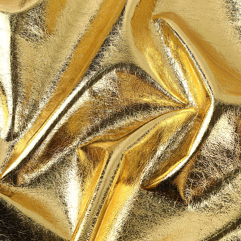 Direct Supply from the Manufacturer: 0.6mm Hot-Stamped Pu Leather, Artificial Leather, Glossy Metallic Leather Fabric, Wholesale Pu Leather for Clothing