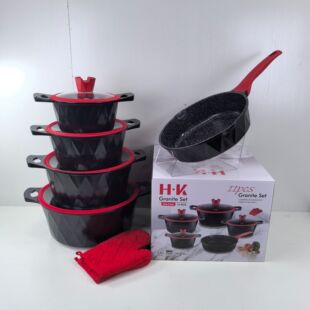 Hk's New Large Diamond Composite Bottom Aluminum Pot Is Fashionable, Anti-Scalding, Safe, Non-Stick, Simple and Beautiful, Non-Stick Cooking Pot