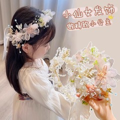 子供の花のリングの頭飾りの王女の森の髪のフープの花の子供のドレスの結婚式の頭の花の女の子の髪飾りの女の子の髪飾り