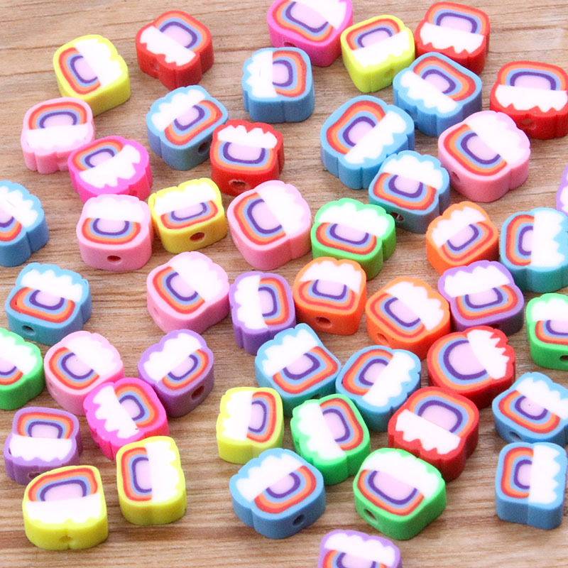 27 color mezclado suave cerámica Punch pieza animal fruta amor perlas DIY niños collar pulsera