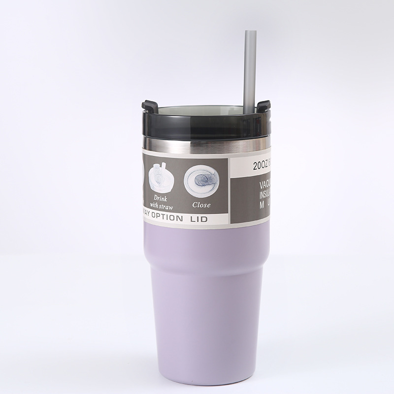 東南アジアアメリカンスタイル 20oz30oz カーカップポータブルシングルおよびダブルドリンク透明カバーアイスバ 304 ステンレス鋼魔法瓶カップ|undefined