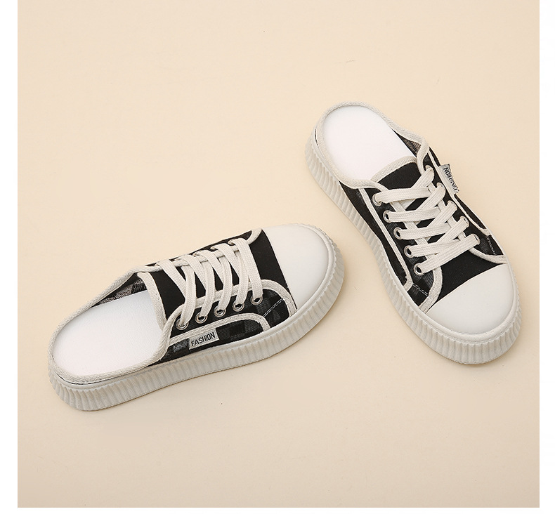 Τα γυναικεία εξωτερικά ενδύματα με διχτυωτές μύτες και μισές παντόφλες είναι μοντέρνα το καλοκαίρι του 2023, νέες χοντρές σόλες, χωρίς τακούνι και λευκά παπούτσια για τεμπέληδες_voghion.com