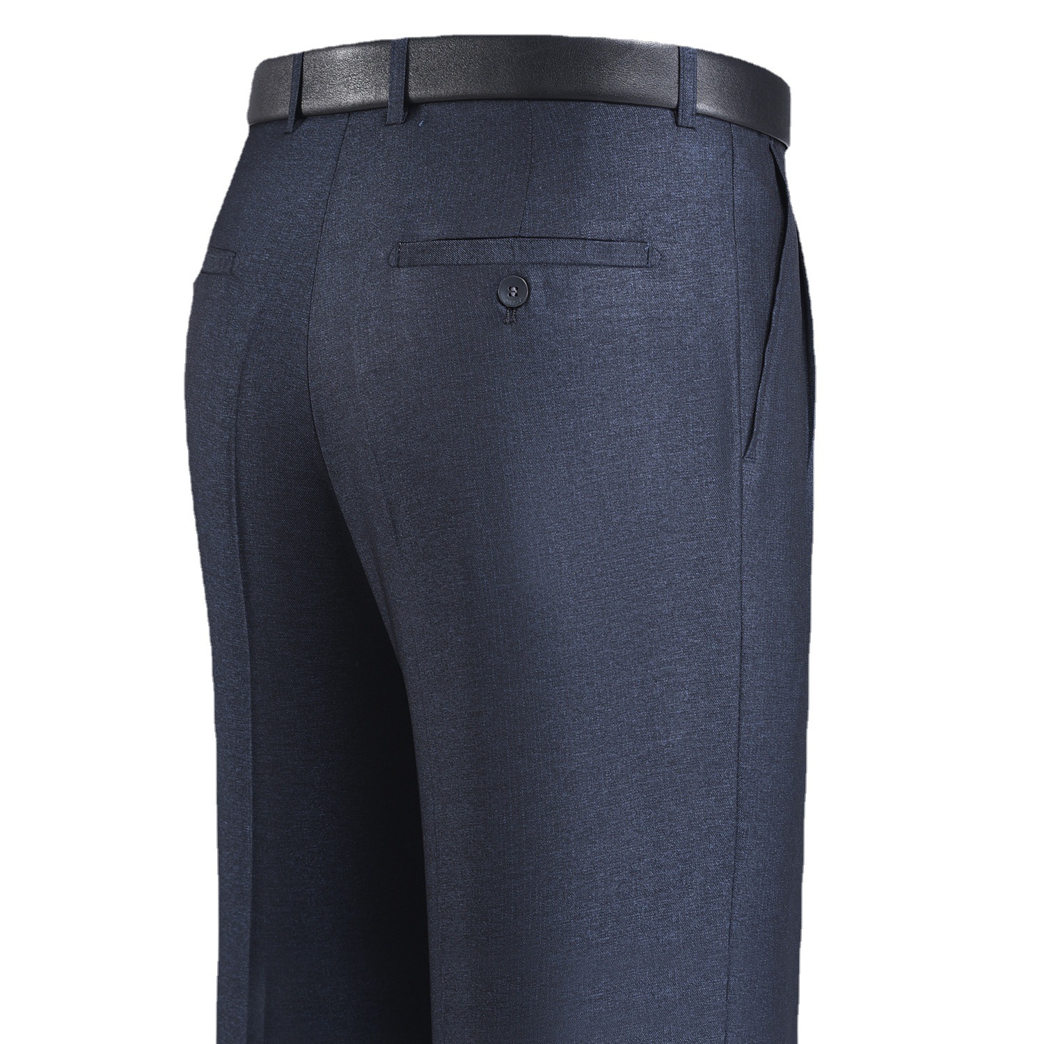 Pantalones de traje plisados dobles de verano delgados de mediana edad y ancianos de cintura alta pantalones de traje formal informal de negocios sueltos pantalones de traje sin planchar image 6
