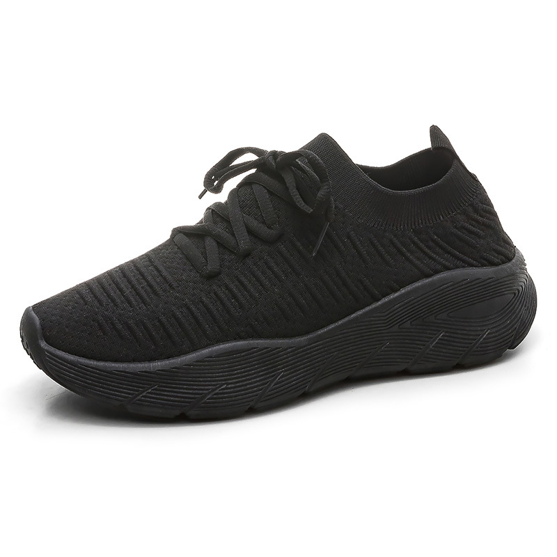 Zapatos de tejido volador de primavera y verano, zapatos casuales deportivos para correr, hombres y mujeres transpirables, calcetines bajos, zapatos transfronterizos F8858