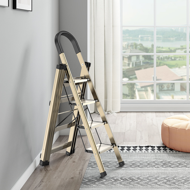 Ge Mei Ju Outdoor Drying Ladder Household Foldable Stair Multifunctional Indoor A-frame Ladder Drying Clothes Dual-purpose Thick Aluminum Alloy Staircase