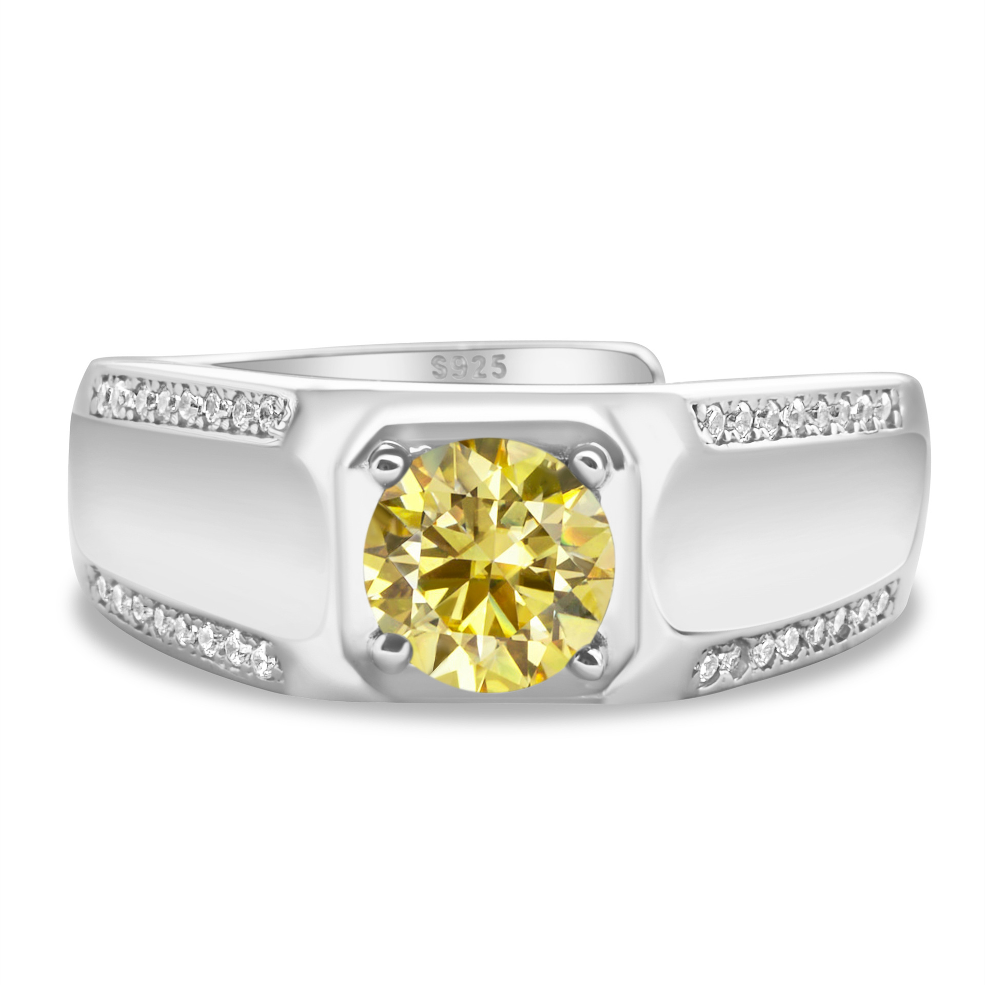 925 plata esterlina gran anillo de hombre de piedra moissan anillo masculino chapado pt950 oro atmósfera para enviar al por mayor fábrica de novio spot