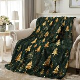 Комфортное ретро золотое дизайнерское мягкое фланелевое одеяло, со снежинками