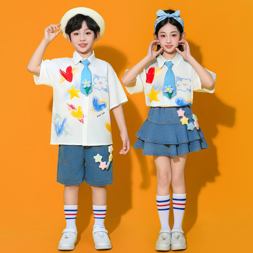 Children's performance clothes, primary school sports games, cheerleading performance clothes, chorus clothes, class clothes, kindergarten dance clothes,
