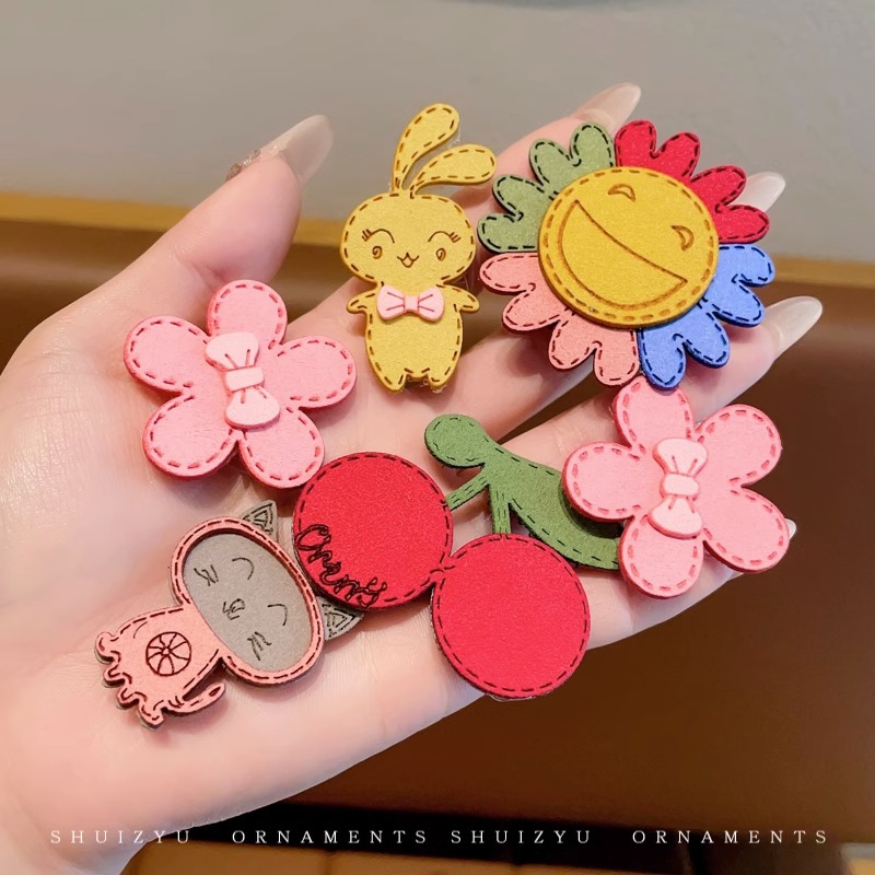 El pelo roto de las niñas artefacto de dibujos animados Velcro bebé de las niñas Linda horquilla sin costuras no duele el pelo flequillo accesorios para el cabello pegajoso