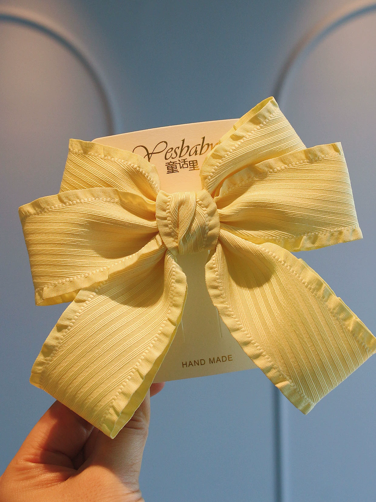 Летняя стильная трехслойная детская заколка для волос с бантом, большая верхняя заколка для девочек, свежий универсальный аксессуар для волос с хвостиком на затылке