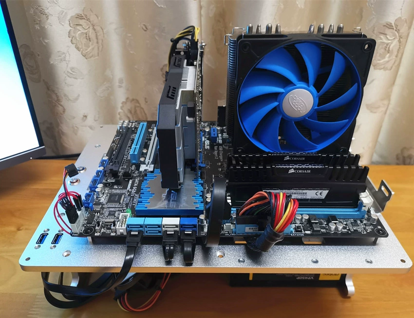 Стенд для сборки JXK Machinery Cool Library K1, открытый корпус для компьютера, платформа для тестирования железа, полностью алюминиевый вертикальный/горизонтальный водяной охладитель