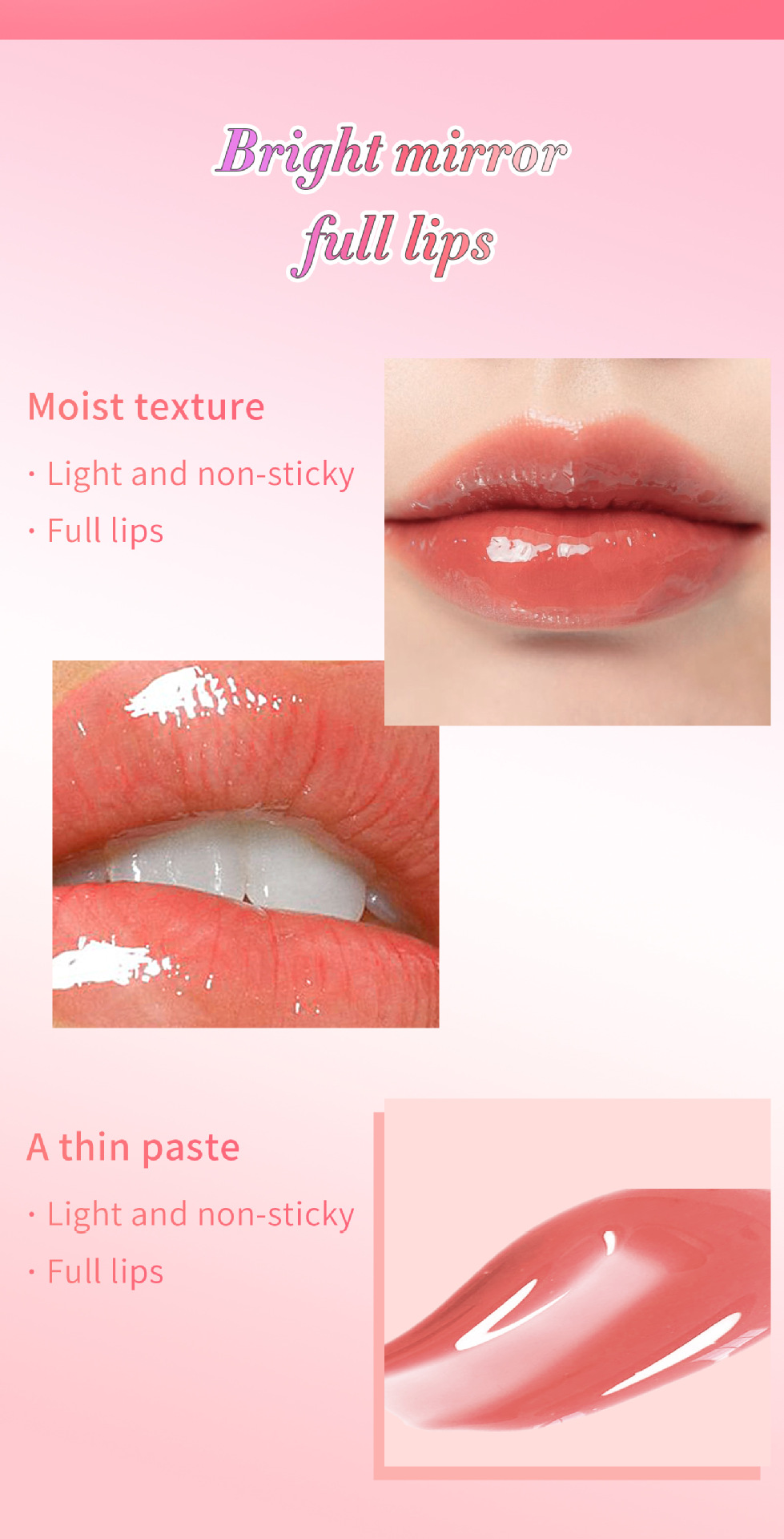 Hellokiss LIP OIL Moisturizing and Nourishing Mirror Water GLOW Lip Lotion Cross-border Makeup Application Scenario