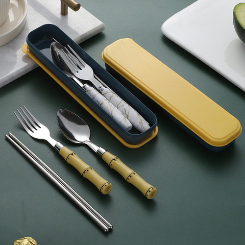 Stainless Steel Spoon, Fork, and Chopsticks for Pets, Dog-Friendly Portable Forks & Spoons, Korean-Style Chopsticks Set – Perfect for Students, Office Workers, and Everyday Use