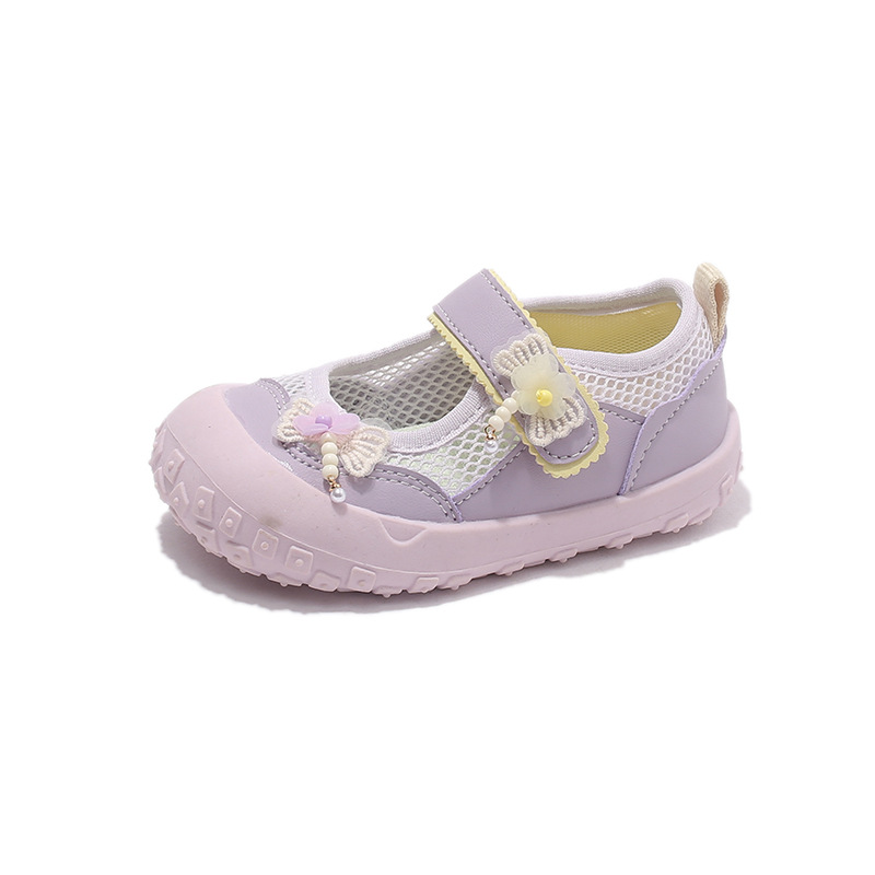 Niñas sandalias de verano 2026 nuevos zapatos de malla transpirables para niños zapatos casuales de suela suave zapatos deportivos para niños