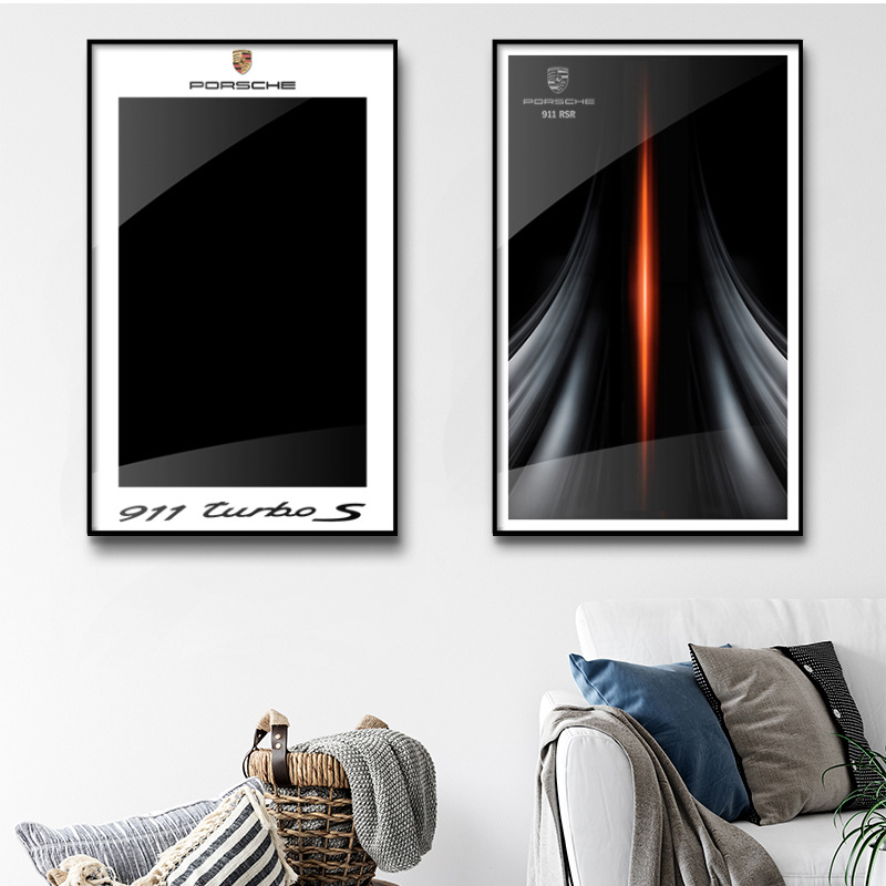 Pintura de decoración de la sala de estar Coche deportivo Marco de carreras Marco de fotos en la pared Entrada Dormitorio Marco avanzado Bloque de construcción Coche Dormitorio infantil Pintura