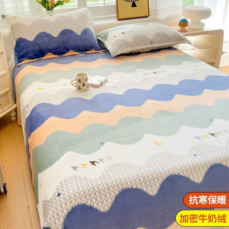 Invierno leche de lana de coral sábanas de lana de una sola pieza brida de lana de lana dormitorio una sola manta gruesa de lana de invierno