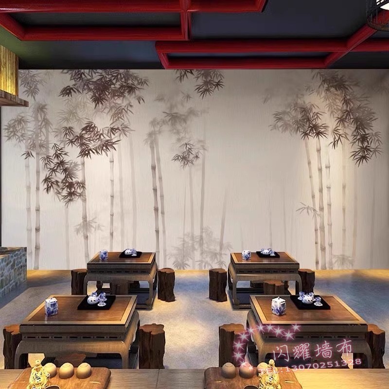 轻奢风潮牌麻将馆主题背景墙布网红服装店墙纸奢侈品棋牌装饰壁纸|undefined